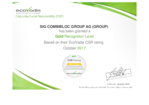 SIG EcoVadis Certification